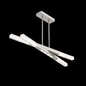 Hammerton Studio Axis 8 Light 51" Wide LED Abstract Linear Chandelier - 2700K Beige Silver / Clear