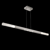 Hammerton Studio Axis 6 Light 63" Wide LED Linear Chandelier - 2700K Beige Silver / Clear