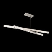Hammerton Studio Axis 8 Light 64" Wide LED Abstract Linear Chandelier - 2700K Beige Silver / Clear
