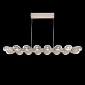 Hammerton Studio Pebble 20 Light 47" Wide LED Linear Chandelier - 3000K Beige Silver / Clear