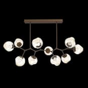 Hammerton Studio Nebula 10 Light 63" Wide LED Abstract Chandelier - 2700K Flat Bronze / Zircon Amber