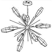Hammerton Studio Aalto 45" Wide Artisan Crafted Geometric Optic Glass 12 Light Starburst Chandelier Configure Below