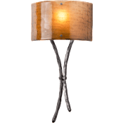 Hammerton Studio Ironwood 21" High Artisan Crafted Wall Sconce with Hand Textured Glass and Sculpted Steel Configure Below