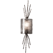 Hammerton Studio Ironwood 22" High Artisan Crafted Thistle Wall Sconce with Hand Textured Glass and Sculpted Steel Configure Below