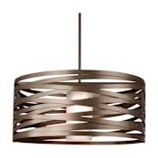 Hammerton Studio Tempest Single Light 24" Wide Drum Chandelier - Medium (E26) with Frosted Glass Shade Flat Bronze