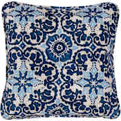 Hanover 16" Square Novelty Patterns and Designs Throw Pillow With Foam Navy