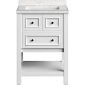 Hanover Tremont 24" Free Standing Single Basin Vanity Set with Cabinet and Stone Vanity Top White