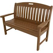 Hanover Avalon 48 Inch Wide Polywood Outdoor Bench Teak
