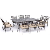 Hanover Traditions 11 Piece Aluminum Outdoor Dining Set Tan