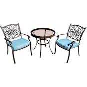 Hanover Traditions Aluminum Framed Outdoor Bistro Set Blue