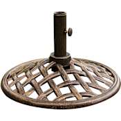 Hanover Monaco 20 Inch Diameter Iron Outdoor Umbrella Base Brown