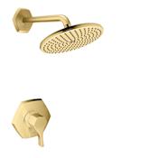 Hansgrohe Locarno Pressure Balance Shower Only Trim Package with 1.75 GPM Rain Shower Head - Less Valve Brushed Gold Optic