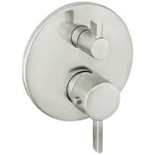 Hansgrohe Ecostat S Collection Thermostatic Valve Trim with Integrated Volume Control for 1 Distinct Function - Less Rough In Brushed Nickel