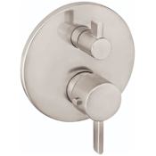 Hansgrohe Ecostat S Thermostatic Valve Trim with Integrated Volume Control and Diverter for 2 Distinct Functions - Less Rough In Brushed Nickel