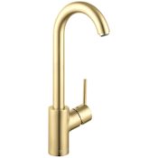 Hansgrohe Talis S High-Arc Bar Faucet with Quick Cleaning Aerator - Includes Lifetime Warranty Brushed Gold Optic