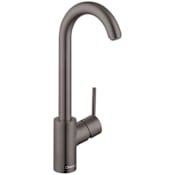 Hansgrohe Talis S High-Arc Bar Faucet with Quick Cleaning Aerator - Includes Lifetime Warranty Brushed Black Chrome