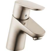 Hansgrohe Focus 1.2 GPM Single Hole Bathroom Faucet with EcoRight, Quick Clean, and ComfortZone Technologies - Drain Assembly Included Brushed Nickel