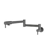 Hansgrohe Modern Wall Mounted Single Hole Pot Filler with Dual Shut-Off Brushed Black Chrome
