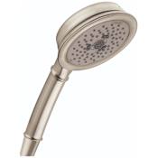 Hansgrohe Croma 100 Classic 1.8 GPM Multi Function Hand Shower with 3 Spray Settings Less Hose - Limited Lifetime Warranty Brushed Nickel
