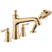 Hansgrohe Joleena Deck Mounted Roman Tub Filler with Built-In Diverter - Includes Hand Shower Brushed Bronze