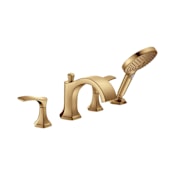 Hansgrohe Locarno Deck Mounted Roman Tub Filler with Built-In Diverter - Includes Hand Shower Brushed Bronze