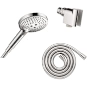 Hansgrohe Raindance Select S 2.5 GPM Multi Function Hand Shower Package - Includes Hose and Hand Shower Holder Chrome