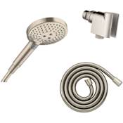 Hansgrohe Raindance Select S 2.5 GPM Multi Function Hand Shower Package - Includes Hose and Hand Shower Holder Brushed Nickel