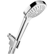 Hansgrohe Croma Select E 2.5 GPM Multi Function Hand Shower Package with Select and QuickClean Technologies - Includes Hose and Hand Shower Holder Chrome