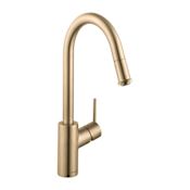 Hansgrohe Talis S² 1.75 GPM Pull-Down 1-Spray Kitchen Faucet with High-Arc Spout & Magnetic Docking - Limited Lifetime Warranty Brushed Gold Optic