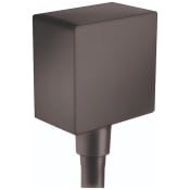 Hansgrohe FixFit Square 1/2" Connection Wall Supply Elbow - Limited Lifetime Warranty Brushed Black Chrome