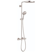 Hansgrohe Raindance Select S Thermostatic Showerpipe 240 2-Jet, 2.5 GPM Brushed Nickel