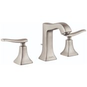 Hansgrohe Metris C 1.2 GPM Widespread Bathroom Faucet with EcoRight, Quick Clean, and ComfortZone Technologies - Drain Assembly Included Brushed Nickel
