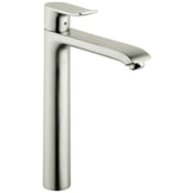 Hansgrohe Metris 1.2 GPM Single Hole Bathroom Faucet with EcoRight, Quick Clean, and ComfortZone Technologies - Drain Assembly Included Brushed Nickel
