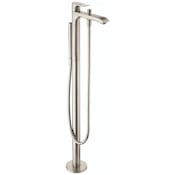 Hansgrohe Metris Floor Mounted Tub Filler with Built-In Diverter - Includes Hand Shower Brushed Nickel