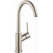 Hansgrohe Talis S Single Hole Bathroom Faucet with EcoRight, Quick Clean, and ComfortZone Technologies - Drain Assembly Included Brushed Nickel