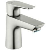 Hansgrohe Talis E 1.2 GPM Single Hole Bathroom Faucet with QuickClean, ComfortZone and EcoRight Technology - Includes Metal Pop-Up Drain Assembly Brushed Nickel