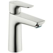 Hansgrohe Talis E 1.2 GPM Single Hole Bathroom Faucet with QuickClean, ComfortZone and EcoRight Technology - Includes Metal Pop-Up Drain Assembly Brushed Nickel