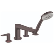 Hansgrohe Talis E Deck Mounted Roman Tub with Built-In Diverter and 1.8 GPM Hand Shower - Less Rough-In Brushed Black Chrome
