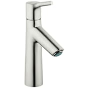 Hansgrohe Talis S 1.2 GPM Single Hole Bathroom Faucet with QuickClean, ComfortZone and EcoRight Technology - Includes Metal Pop-Up Drain Assembly Brushed Nickel