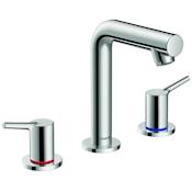 Hansgrohe Talis S 1.2 GPM Widespread Bathroom Faucet with QuickClean, EcoRight and ComfortZone Technology - Includes Metal Pop-Up Drain Assembly Chrome