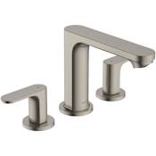 Hansgrohe Rebris S 1.2 GPM Widespread Bathroom Faucet with Pop-Up Drain Assembly Brushed Nickel