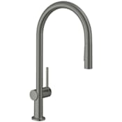 Hansgrohe Talis N 1.75 GPM Single Hole Pull Down Kitchen Faucet - O Style Spout Brushed Black Chrome