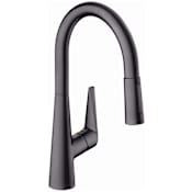 Hansgrohe Talis S 1.75 GPM Pull-Down Spray Kitchen Faucet HighArc Spout with Magentic Docking and Toggle Spray Diverter - Limited Lifetime Warranty Brushed Black Chrome