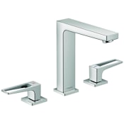 Hansgrohe Metropol 1.2 (GPM) Widespread Bathroom Faucet with Loop Handles and Pop-Up Drain - Limited Lifetime Warranty Chrome