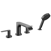 Hansgrohe Vivenis Deck Mounted Roman Tub Filler with Built-in Diverter - Includes Hand Shower Brushed Black Chrome