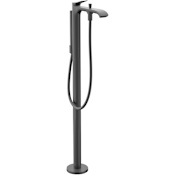 Hansgrohe Vivenis Floor Mounted Tub Filler with Built-in Diverter - Includes Hand Shower Brushed Black Chrome