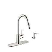 Hansgrohe Talis Loop 1.75 GPM Single Hole Pull Down Kitchen Faucet - Includes Escutcheon and Soap Dispenser Chrome