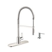 Hansgrohe Talis Loop 1.75 GPM Single Hole Pre-Rinse Pull Out Kitchen Faucet - Includes Escutcheon and Soap Dispenser Chrome