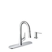 Hansgrohe Talis S 1.75 GPM Single Hole Pull Down Kitchen Faucet - Includes Escutcheon and Soap Dispenser Chrome