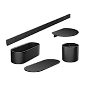 Hansgrohe WallStoris 5 Piece Shower Package with Deep Basket, Basket Cover, Shelf, Tumbler, and Wall Bar Matte Black